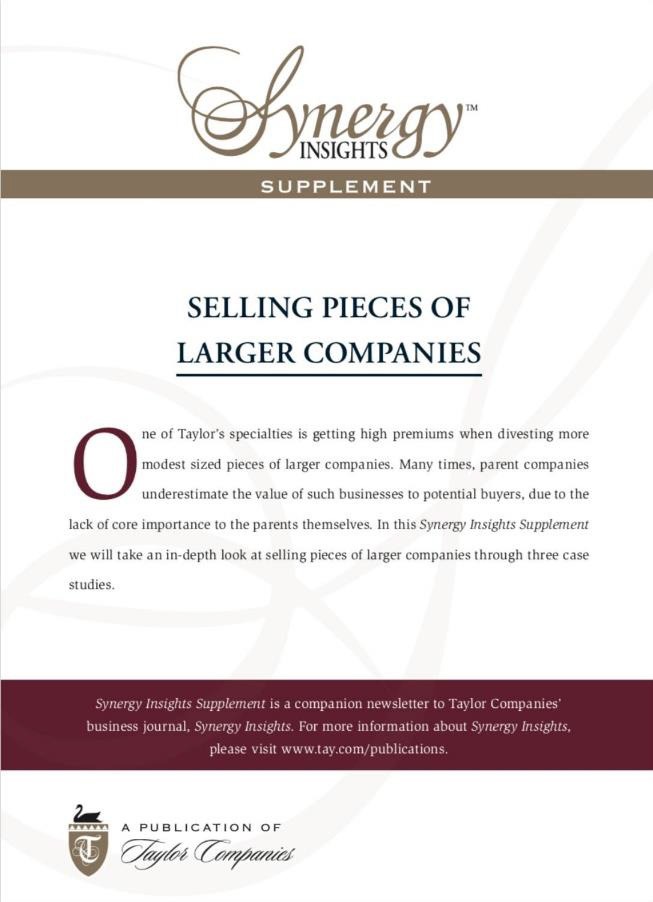 Selling Pieces of Larger Companies