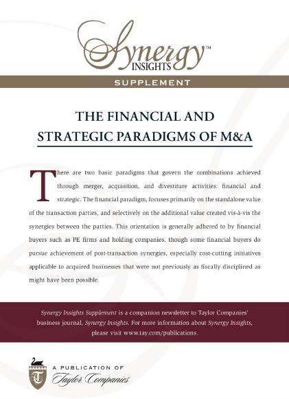 The Financial & Strategic Paradigms of M&A
