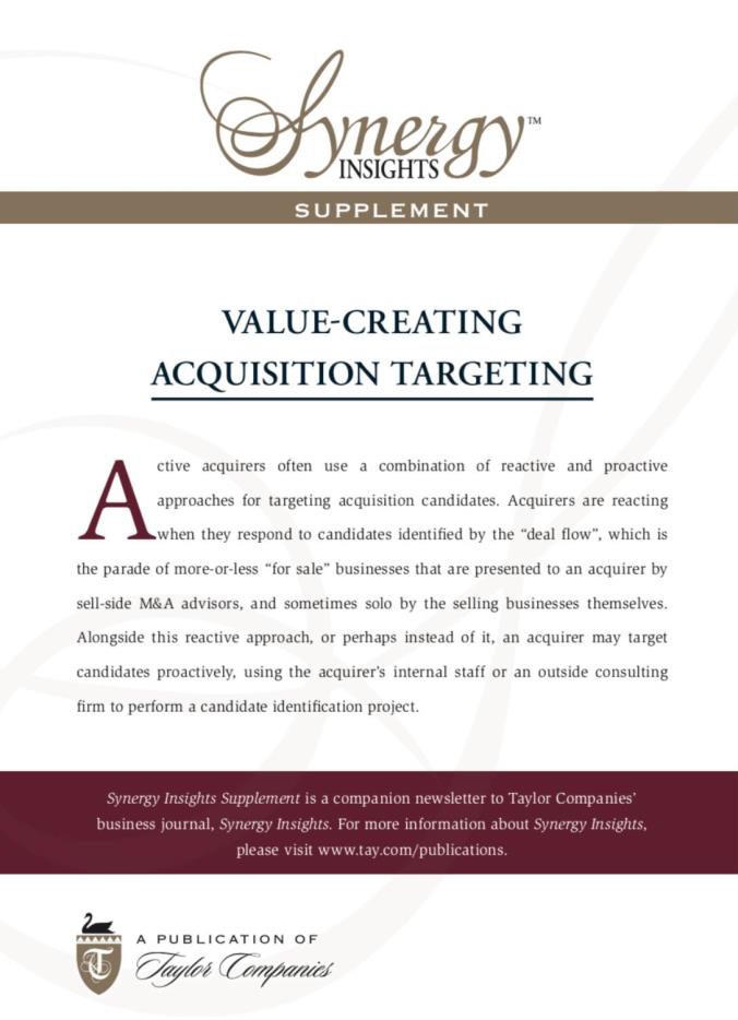 Value-Creating Acquisition Targeting